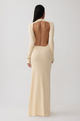 Rowan Long Sleeve Knit Maxi Dress - Cream