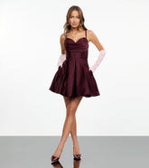 Camille Corset Bodice Satin Skater Dress