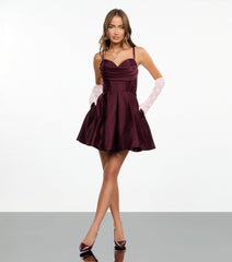 Camille Corset Bodice Satin Skater Dress