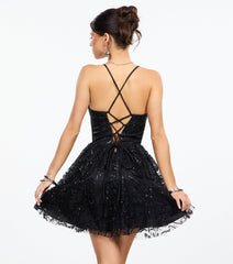 Roselyn Glitter Corset A-Line Mini Dress