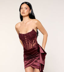 Anissa Satin Sash Corset Mini Dress