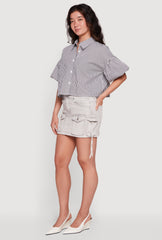 Acid Wash Cargo Skirt