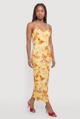 Abstract Print Side Slit Maxi Dress