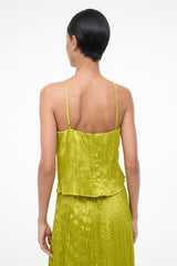 Akari Top | Chartreuse Plisse