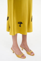 Brigitte Satin Mule | Goldenrod