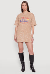 Acid Wash Graphic T-Shirt Dress