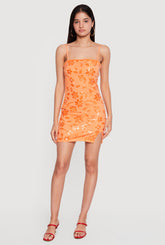 Almost Famous Floral Sequin Cami Mini Dress