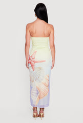 Almost Famous Starfish and Seashell Print Maxi Dress