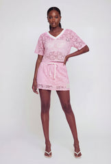 Almost Famous Lace Drawstring Waist Graphic Skort