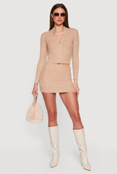 Almost Famous Cable Knit High Waisted Skort