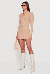 Almost Famous Cable Knit High Waisted Skort