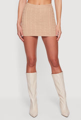 Almost Famous Cable Knit High Waisted Skort