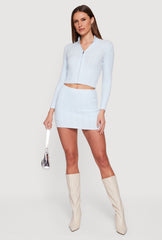 Almost Famous Cable Knit High Waisted Skort