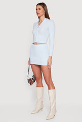 Almost Famous Cable Knit High Waisted Skort