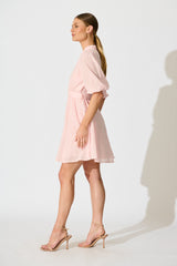 Ashlan Dress in Pink Floral Broderie Cotton