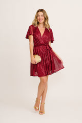 Amoretto Dress in Red Wine Sequin
