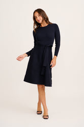 Bensaidy Midi Knit Dress In Navy