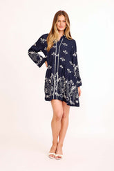 Cirelle Smock Dress in Navy Floral
