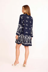 Cirelle Smock Dress in Navy Floral