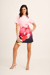 Carmen Dress in Pink Floral