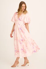 Calina Maxi Dress in Blush Floral