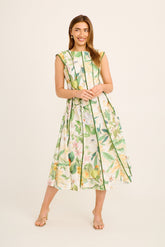 Botanica Midi Dress in Tropical Print Cotton