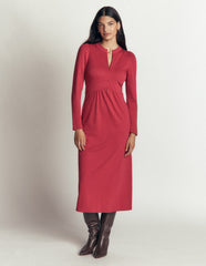 Hope Zip Detail Jersey Dress-Red Earth