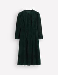 Una Cord Midi Dress-Midnight Emerald
