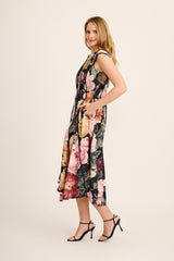 Botanica Maxi Dress in Black Floral Cotton