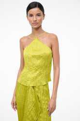 Akari Top | Chartreuse Plisse