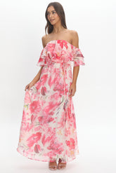 Nanjing Ruffle Maxi Dress Orange
