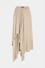 Solid Asymmetrical Ruched Skirt