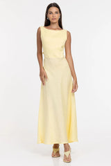 A Walk To Remember Sunlit Yellow Sleeveless Maxi Dress