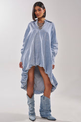 AMELIA DENIM HIGH-LOW DRESS