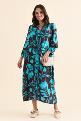 Albury Blue Floral Tie Dress