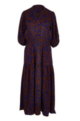 Belle Luxe Ecovero Printed Tiered Dress - Cobaltcoco