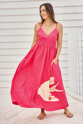 Be My Bird Cotton Poplin Maxi Dress – Rose