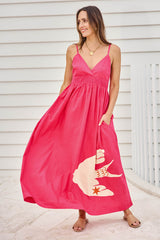 Be My Bird Cotton Poplin Maxi Dress – Rose