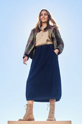 Bubble Delight Pull On Denim Look Skirt – Darkdenim