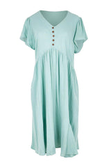 Cute As A Button Cotton Midi Dress – Sage