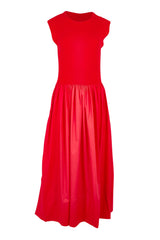 Daphne Cotton Blend Dress - Chilli