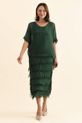 Britt Green Silk Layer Dress
