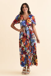 Butler Orange Garden Tie Maxi Dress