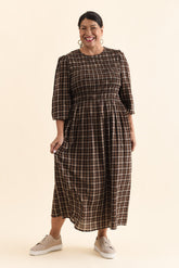 Coco Chocolate Check Cotton Dress