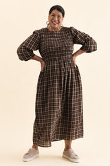 Coco Chocolate Check Cotton Dress