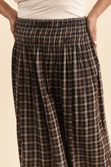 Coco Chocolate Check Cotton Skirt