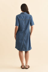 Cora Blue Denim Shirt Dress