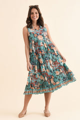 Cosita Light Blue Garden Cotton Pocket Dress