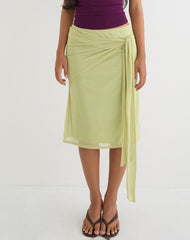 Meidina Midi Skirt in Mesh Pistachio