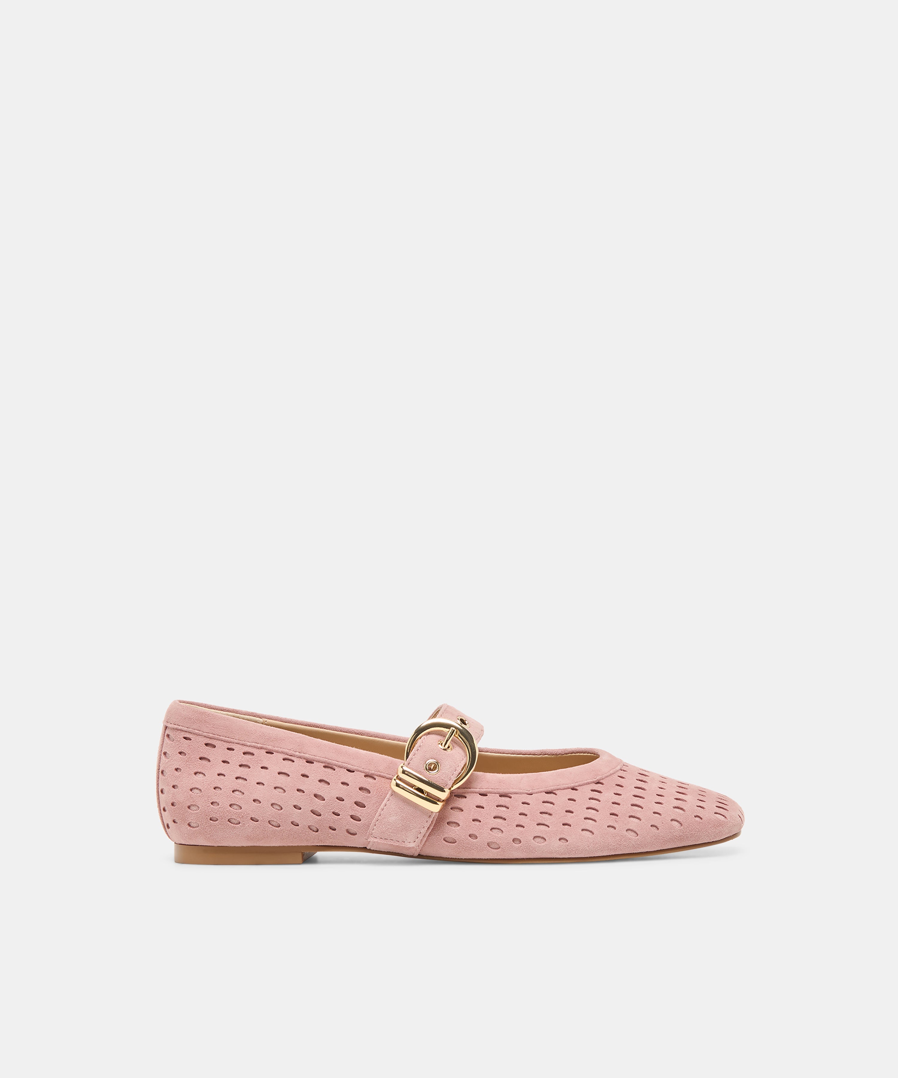 MIKELA BALLET FLATS PINK PERFORATED SUEDE